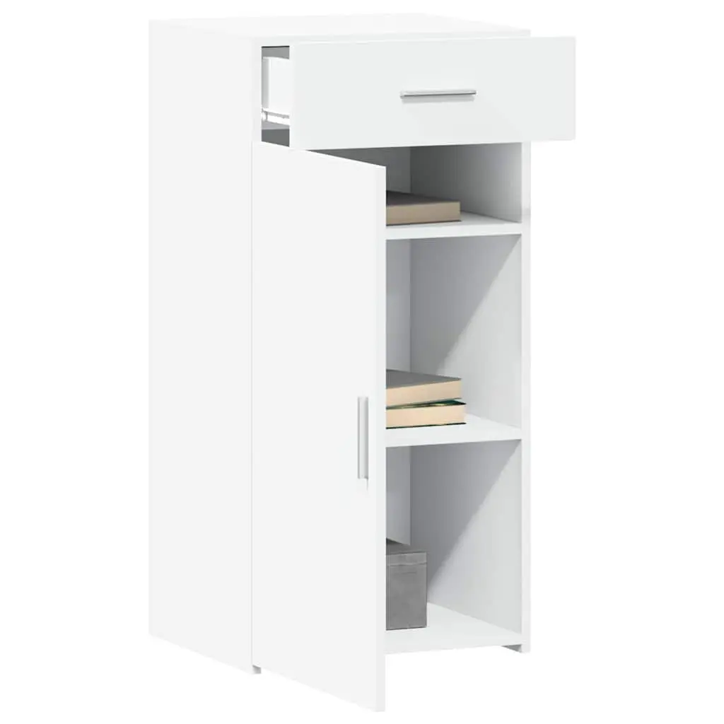 White Engineered Wood Sideboard with Storage Options