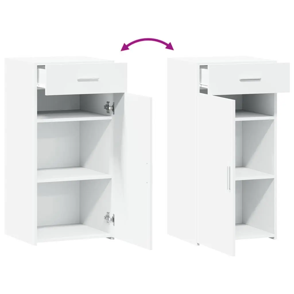 White Engineered Wood Sideboard with Storage Options