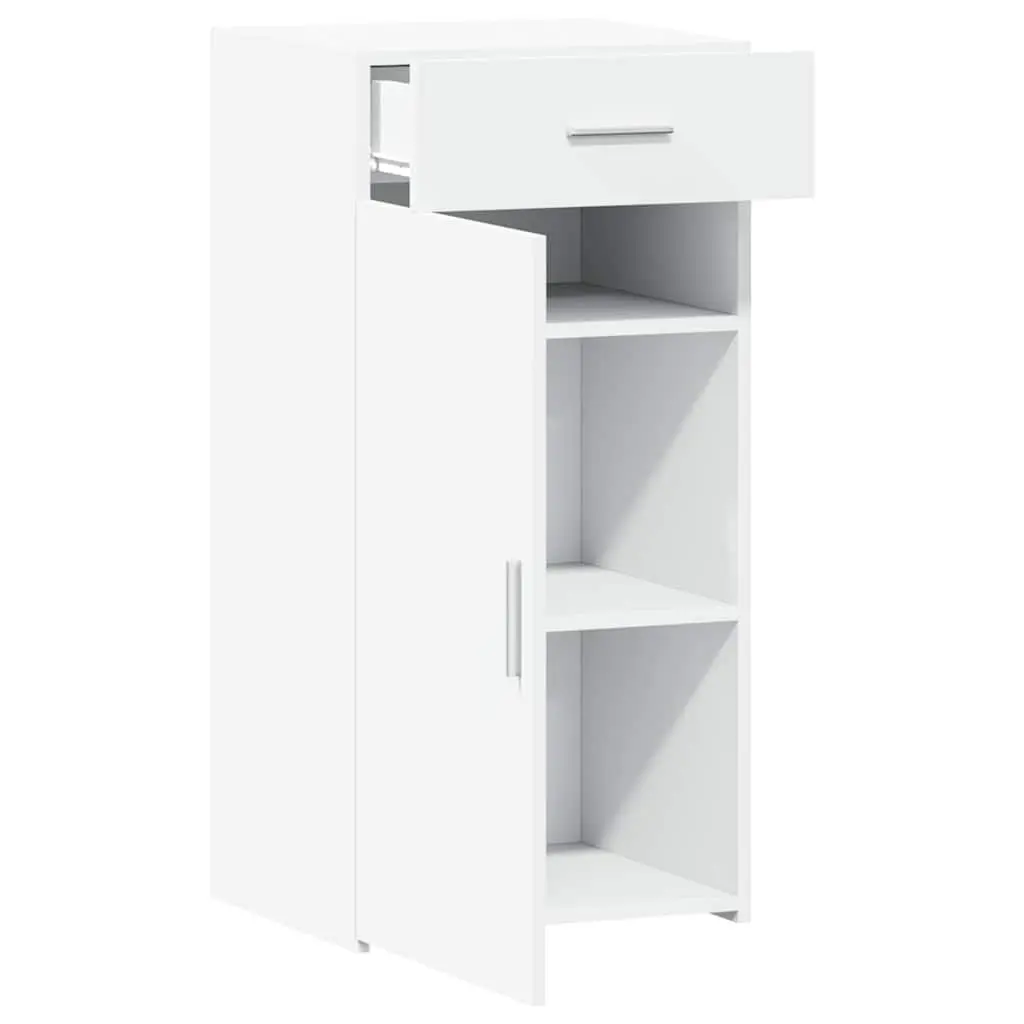 White Engineered Wood Sideboard with Storage Options