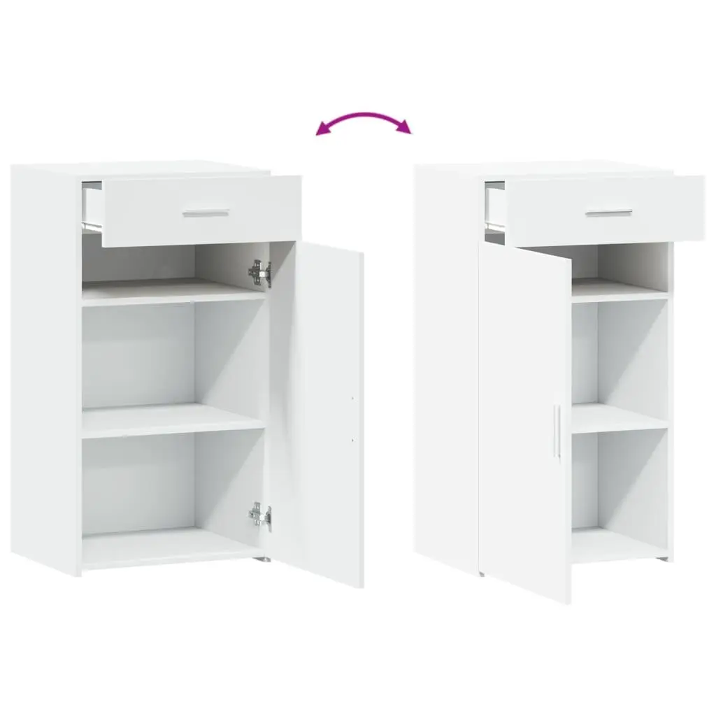 White Sideboard with Door and Drawer