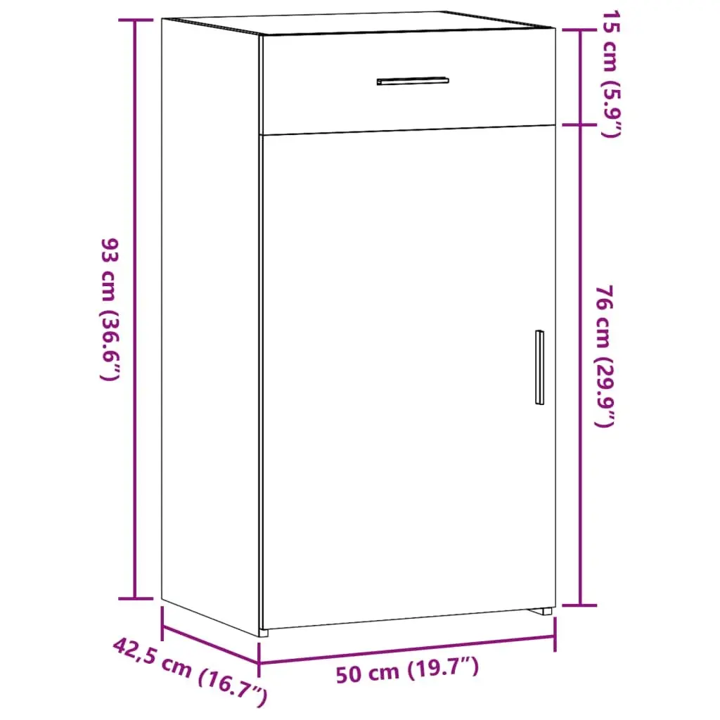 White Sideboard with Door and Drawer