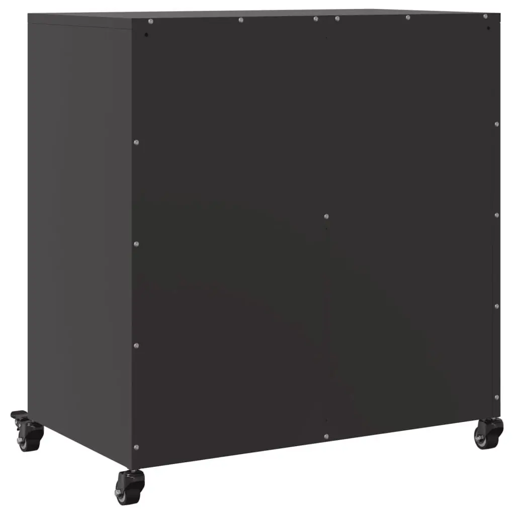 Black Storage Sideboard with Wheels