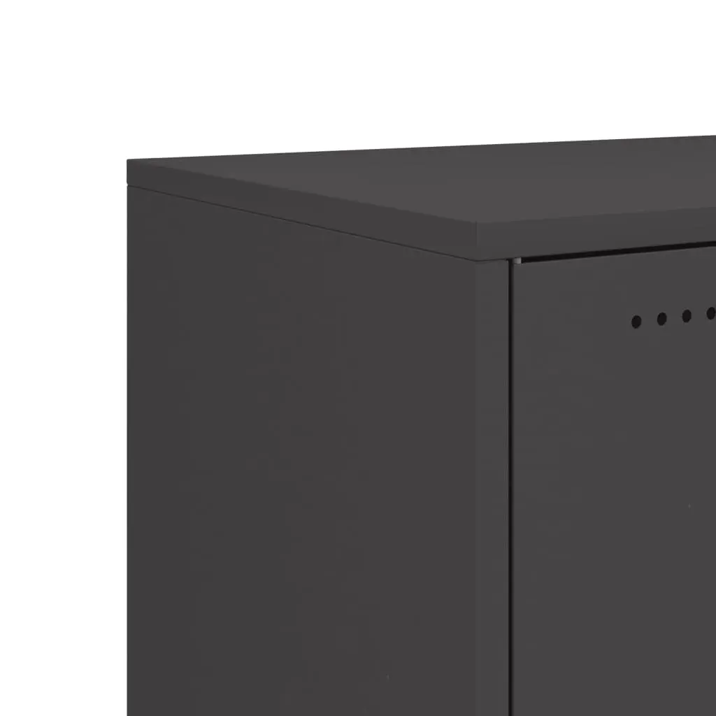 Black Storage Cabinet on Wheels, 100.5x39x72cm