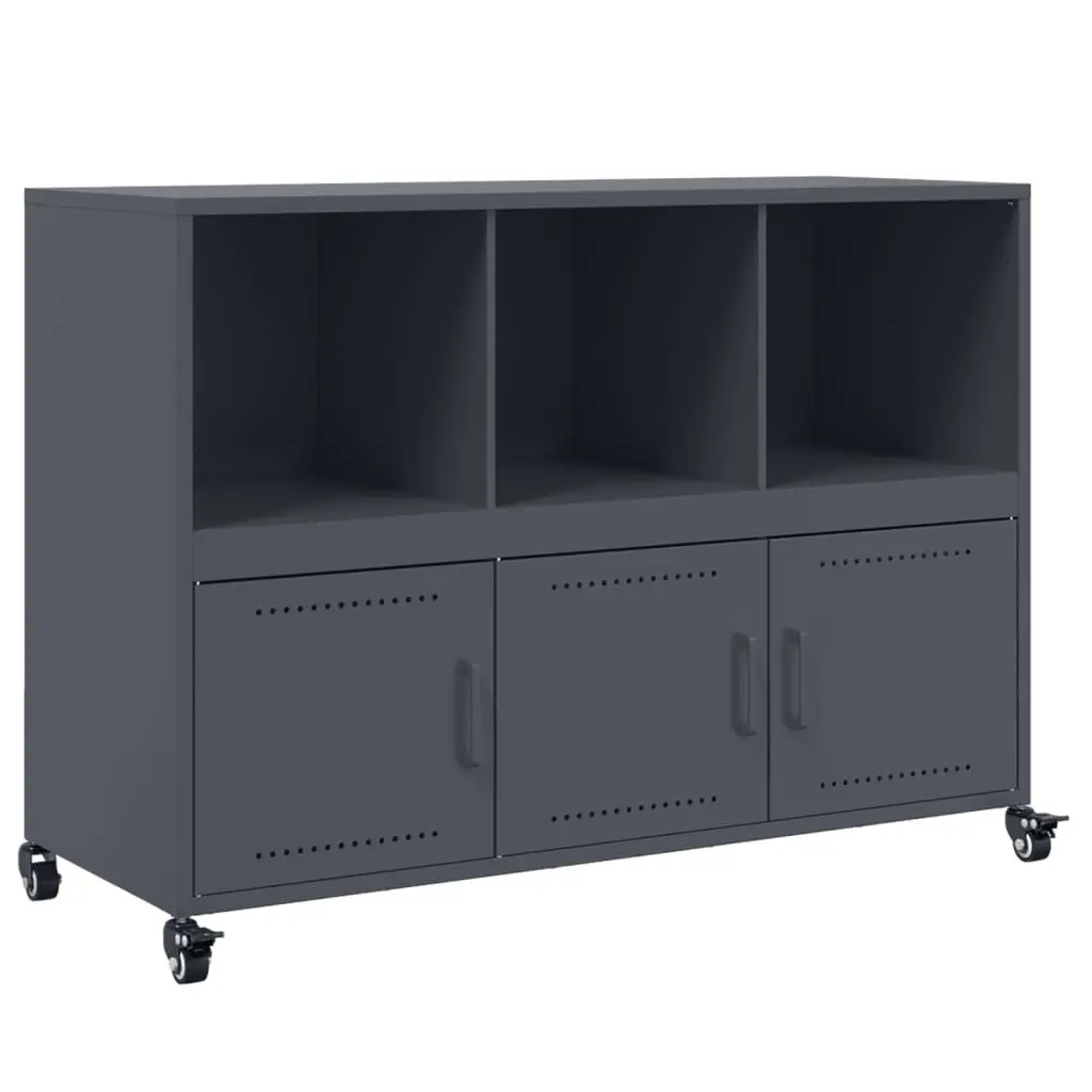 Anthracite Storage Cabinet with Wheels
