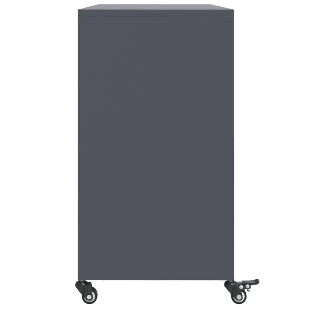 Anthracite Storage Cabinet with Wheels