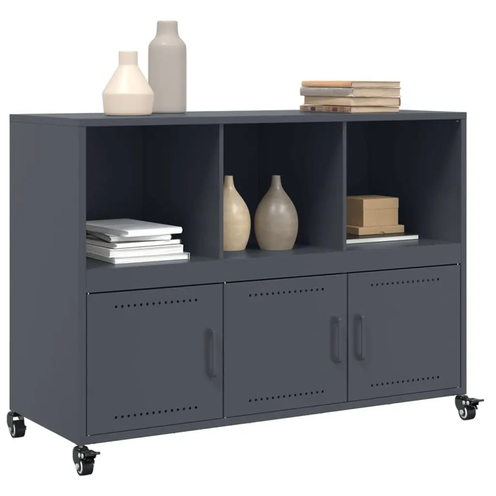 Anthracite Storage Cabinet with Wheels