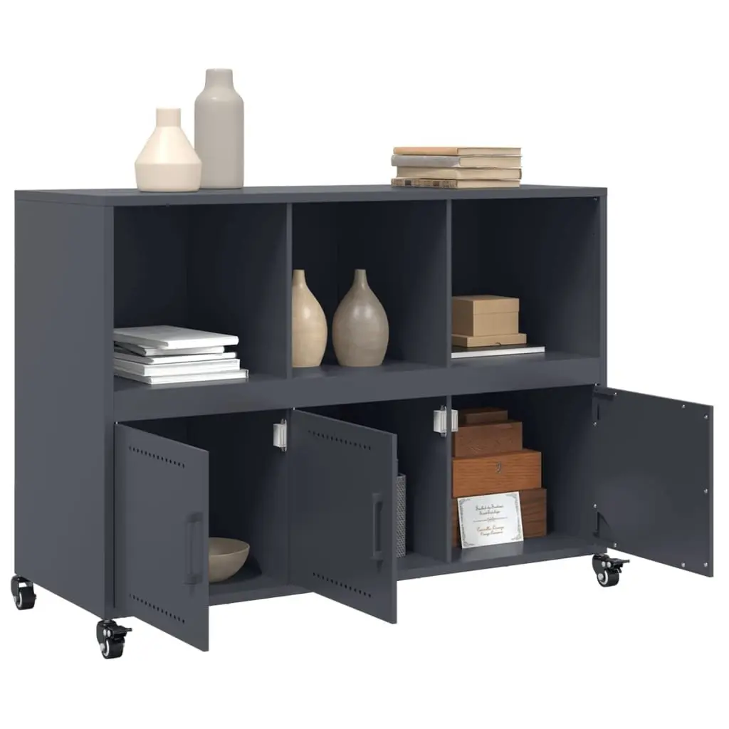 Anthracite Storage Cabinet with Wheels