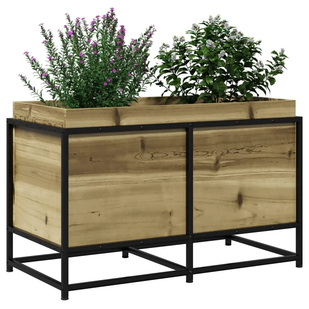 Garden Planter Box 80x40x50cm Impregnated Pine Wood Outdoor Patio Flowers