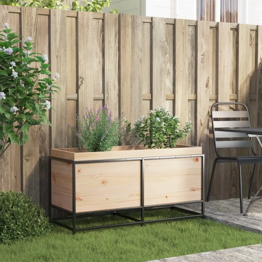 Garden Planter Box Raised Bed Solid Wood Pine Brown Outdoor Patio Decoration