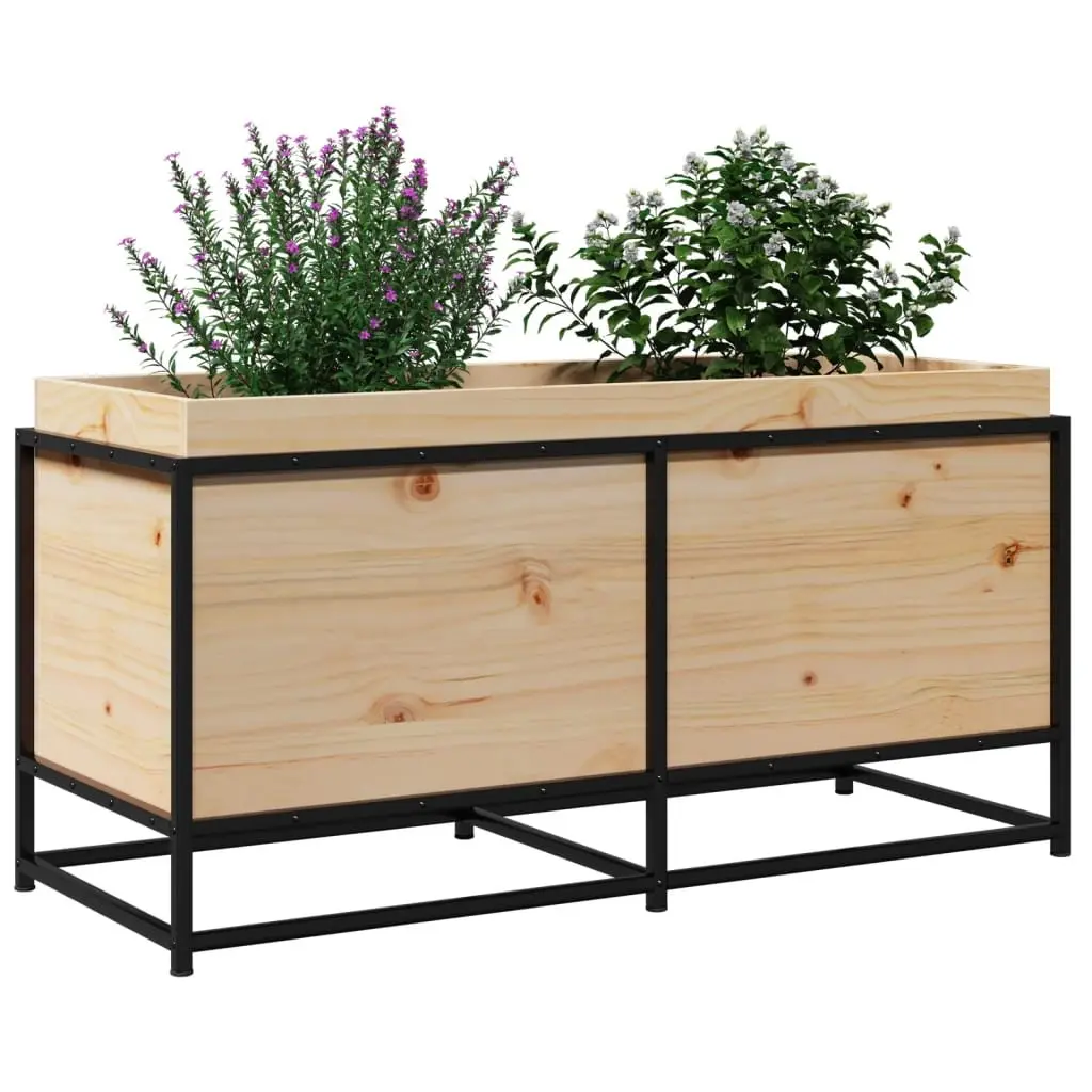 Garden Planter Box Raised Bed Solid Wood Pine Brown Outdoor Patio Decoration