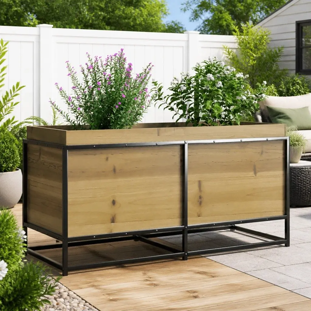 Garden Planter Box Outdoor Patio 100x40x50cm Impregnated Pine Wood