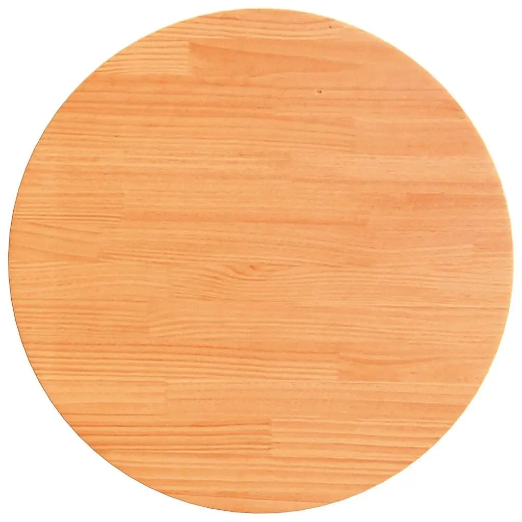 Round Wooden Table Top Brown Solid Pine Wood Dining Kitchen Furniture Surface