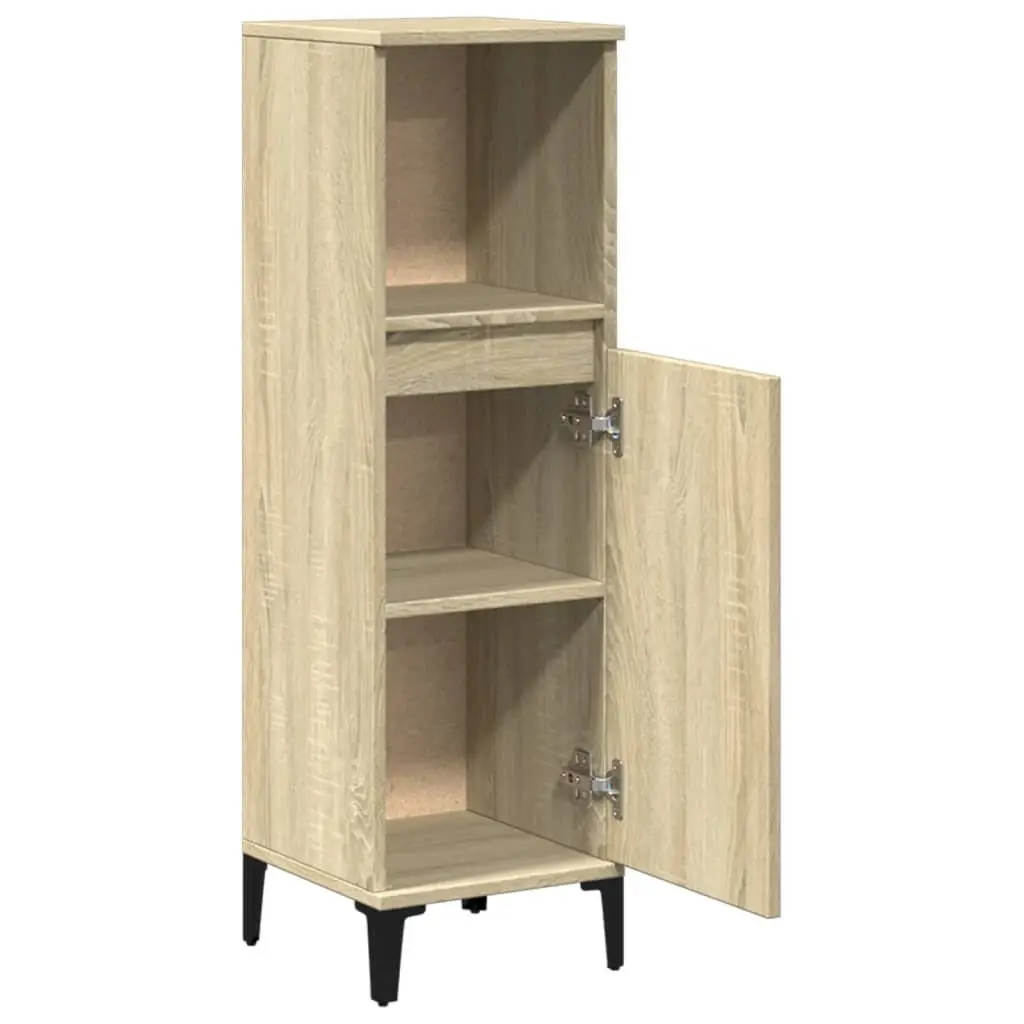 Bathroom Vanity Cabinet Brown 30x30x100cm Storage Engineered Wood Cupboard