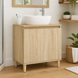 Sonoma Oak Vanity Sink Cabinet - Dimensions 58x33x60 cm