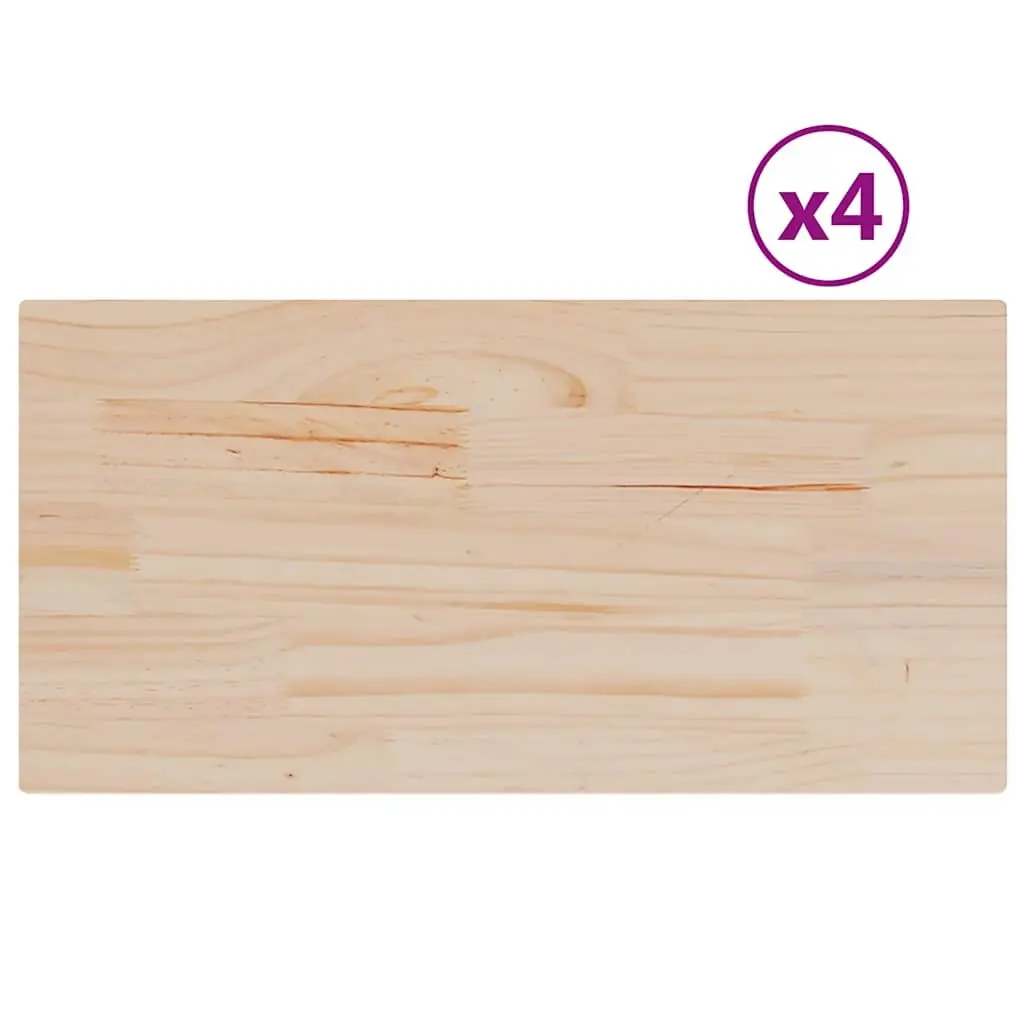 Rectangular Table Tops 90x45 cm, 4 pcs Solid Pine