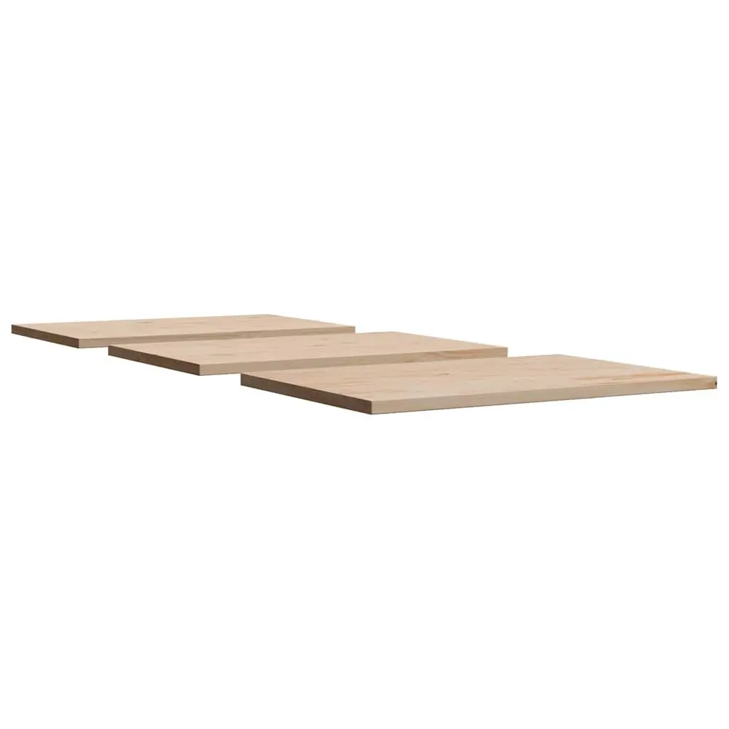 Wooden Table Top 80x47cm Rectangular Solid Pine Wood Brown Pack of 3