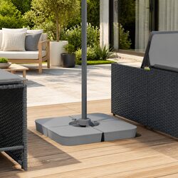 4-Piece Parasol Base Set Dimensions and Specs for Umbrella Grey