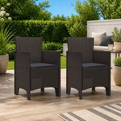 Brown Garden Chair Set: Dimensions and Specifications