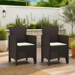 Garden Chairs 2 pcs Brown 53 x 49 x 85 cm Polypropylene