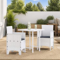 Outdoor Garden Chairs White Set of 2 with Specs