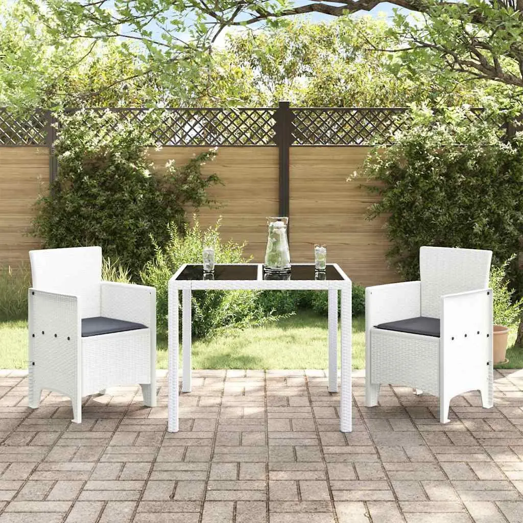 Outdoor Garden Chair Set of 2 White 53 x 49 x 85 cm Modern Seating Furniture