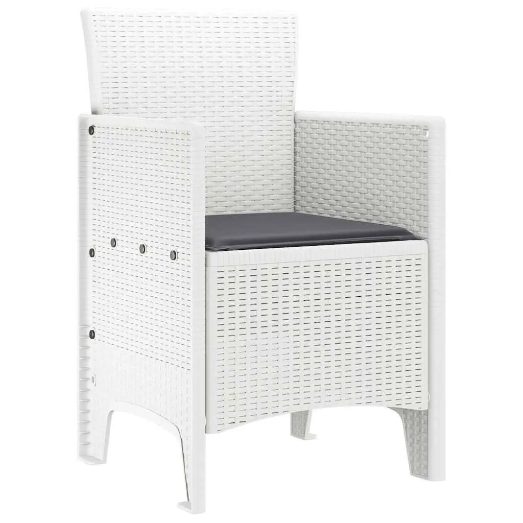 Outdoor Garden Chair Set of 2 White 53 x 49 x 85 cm Modern Seating Furniture