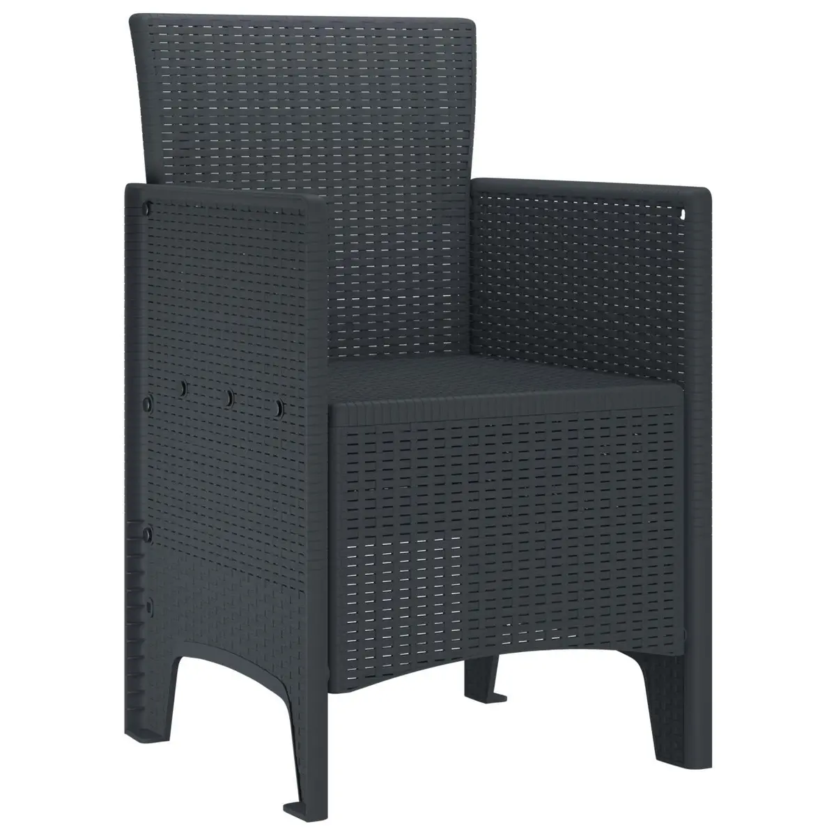 Outdoor Garden Chair Set 4 Pieces Anthracite Modern Patio Furniture