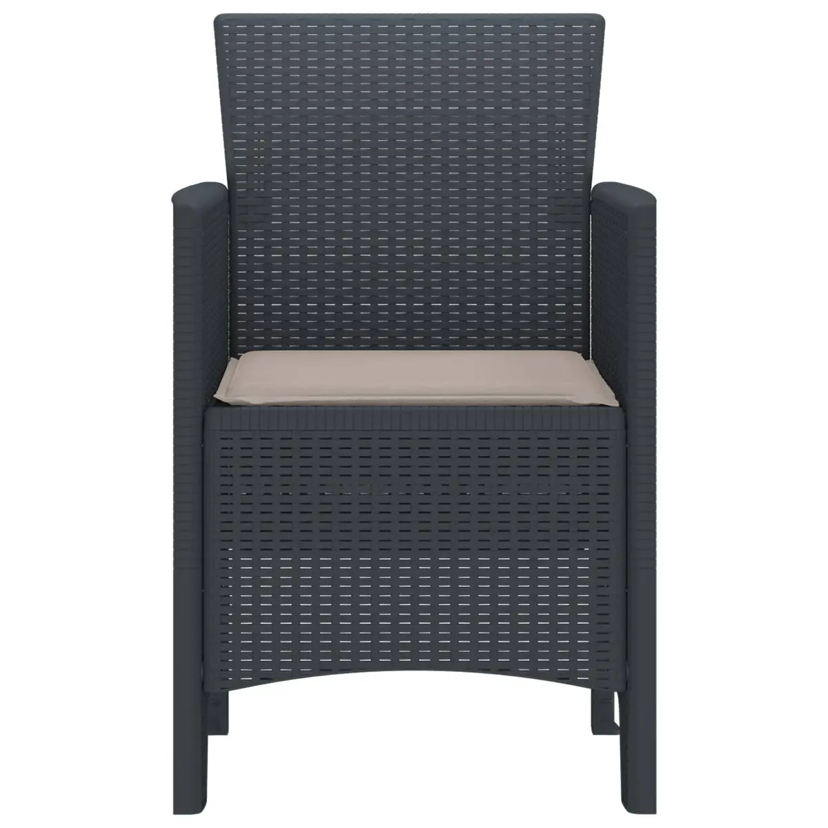 Garden Chair Set 4 Pieces Anthracite 53 x 49 x 85 cm Polypropylene for Outdoor Use