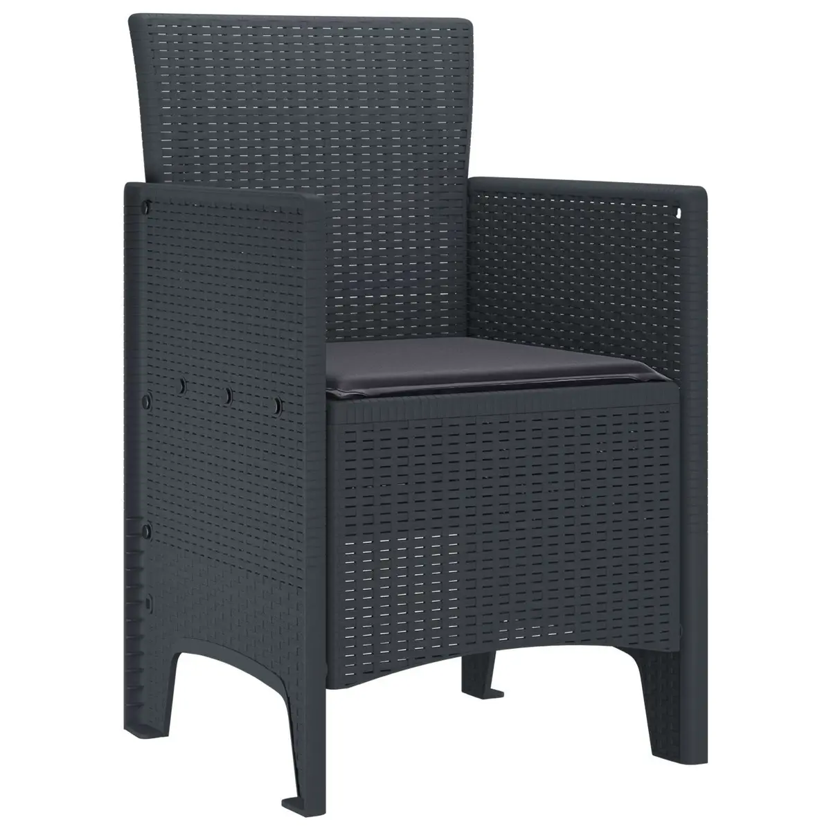 Garden Chair Set 4 Pieces Outdoor Patio Anthracite Modern Seating