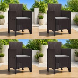 Specifications of the 4-Piece Brown Patio Chair Set