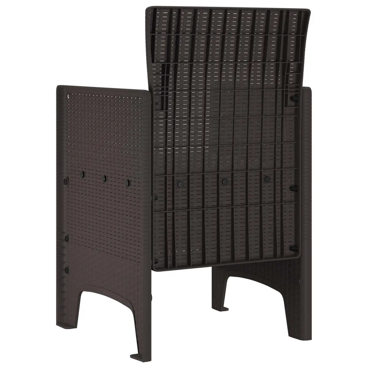 Outdoor Garden Chair Set 4 Pieces Brown Modern Patio Furniture