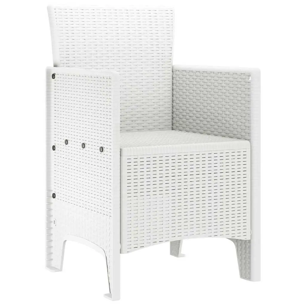 Garden Chair Set 4 Pieces Outdoor Patio White Modern Seating with Armrests