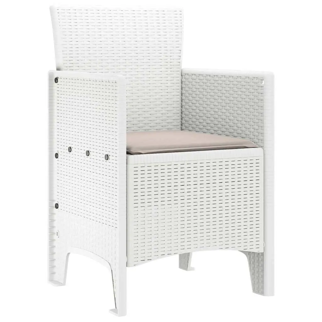 Outdoor Garden Chair Set 4 Pieces White Modern Seating Patio