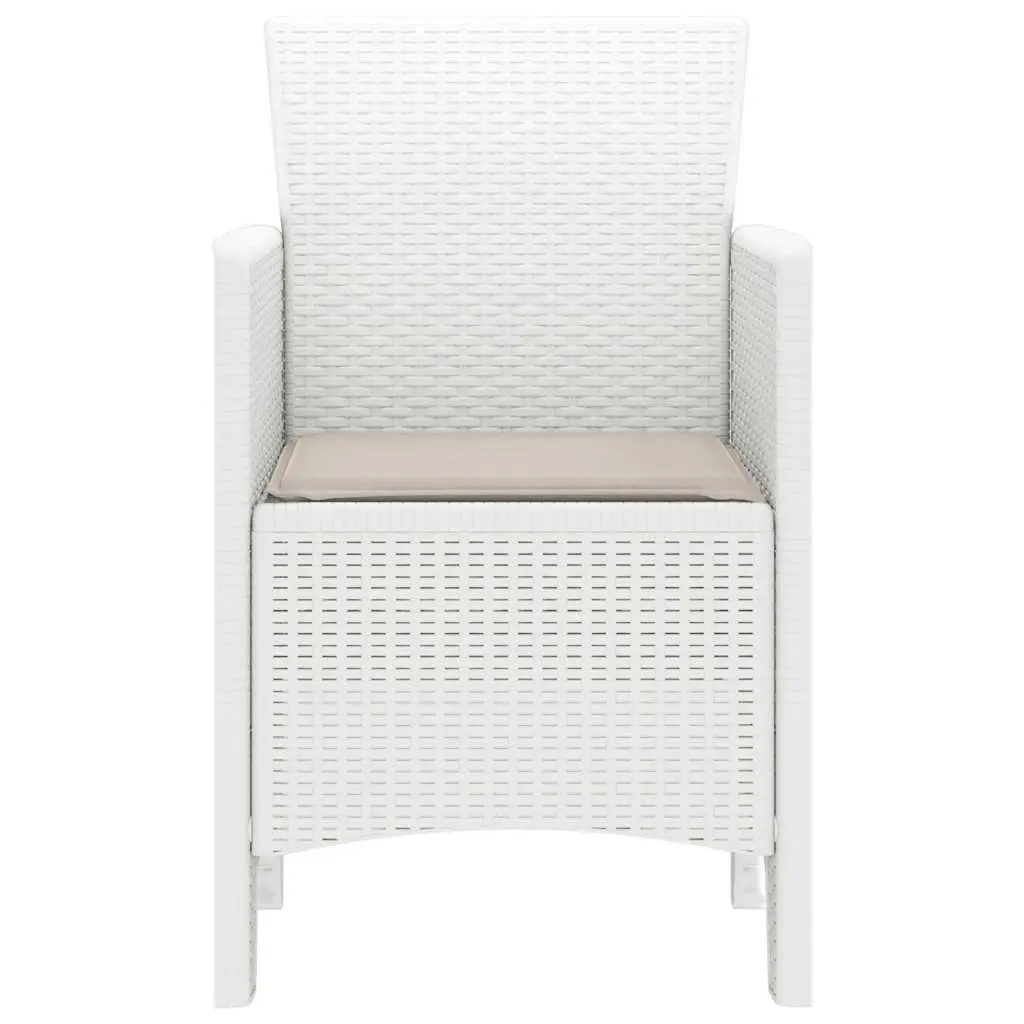 Outdoor Garden Chair Set 4 Pieces White Modern Seating Patio