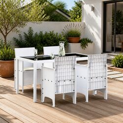 Dimensions and Features of White Garden Chair Set