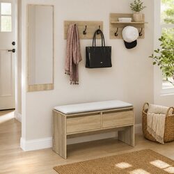 Comprehensive Hallway Storage Set with Bench and Hooks