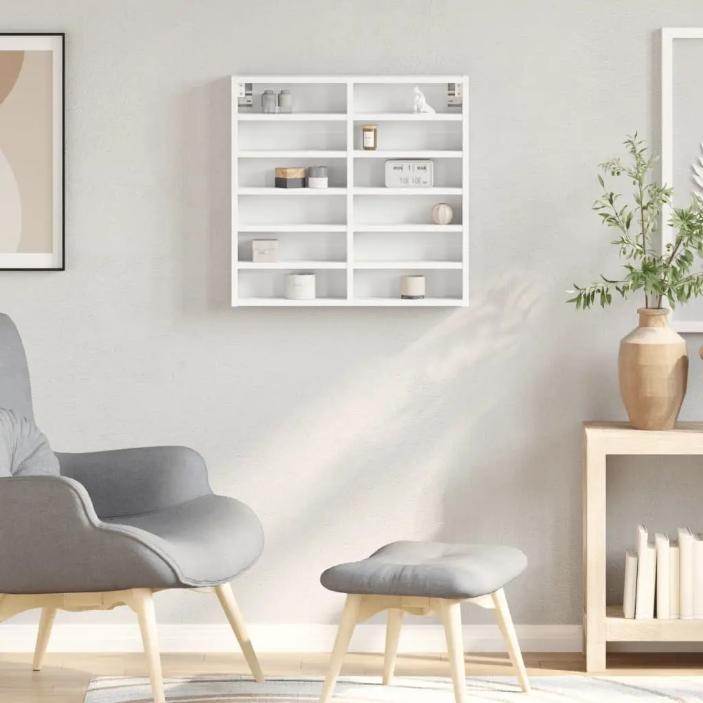 Floating Vitrine Cabinet Wall Shelf Storage White 60x8.5x58 cm