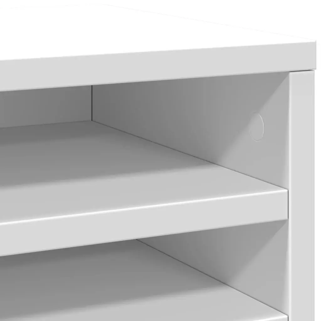 Desk Organiser White Office Storage Filing Accessories Container Compartments