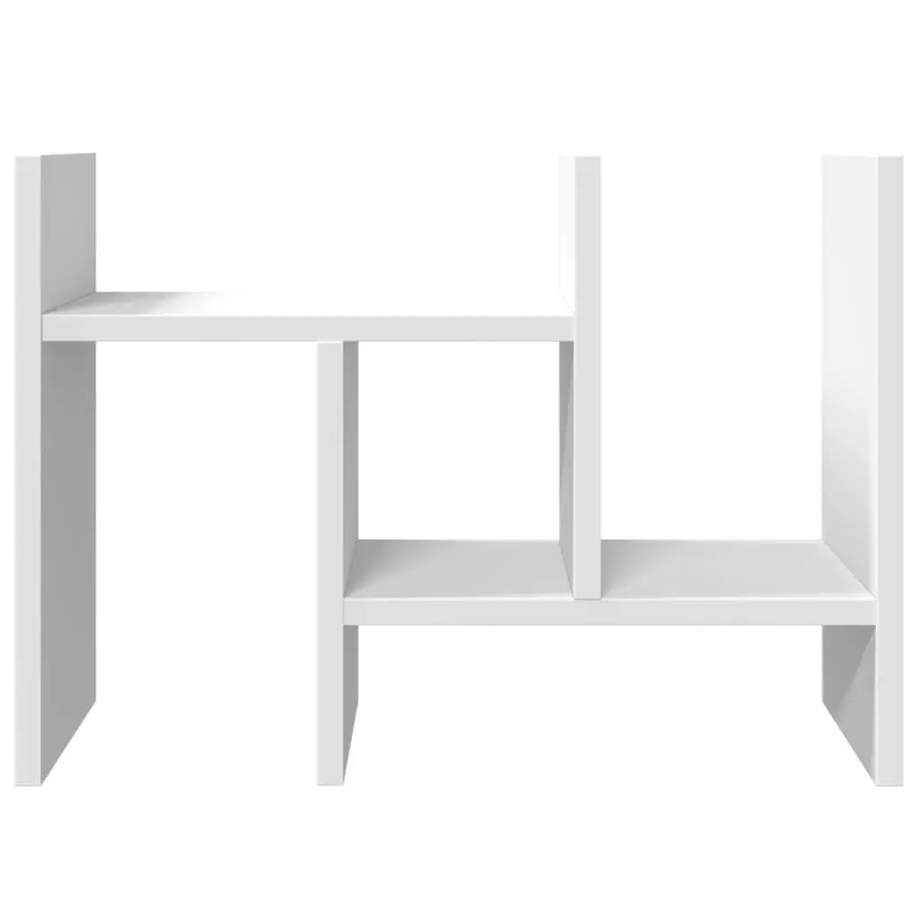 Desk Organiser White Engineered Wood Storage Shelf 34.5x15.5x35.5 cm