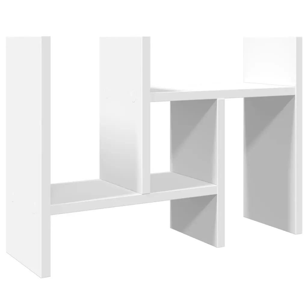 Desk Organiser White Engineered Wood Storage Shelf 34.5x15.5x35.5 cm