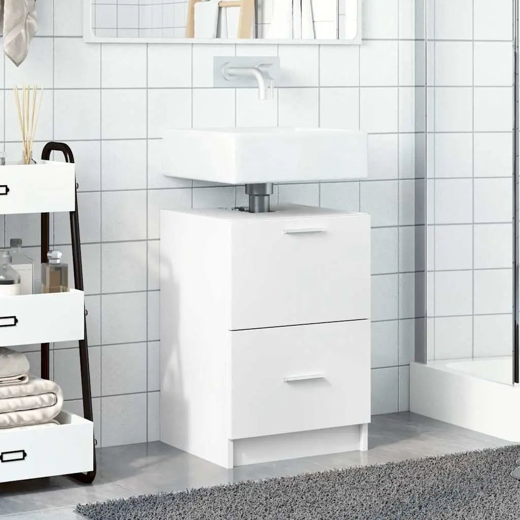 Bathroom Vanity Unit White Under Sink Cabinet 40x37x59cm Storage Drawer