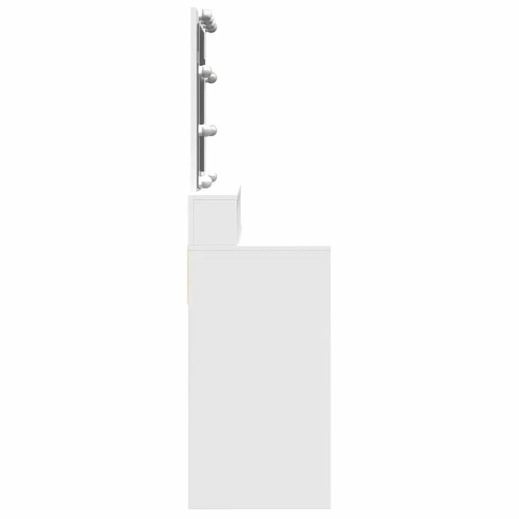 Dressing Table with LED Mirror White Bedroom Vanity Storage Drawers Compartments