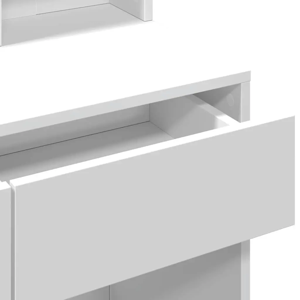 Dressing Table with LED Mirror White Bedroom Vanity Storage Drawers Compartments