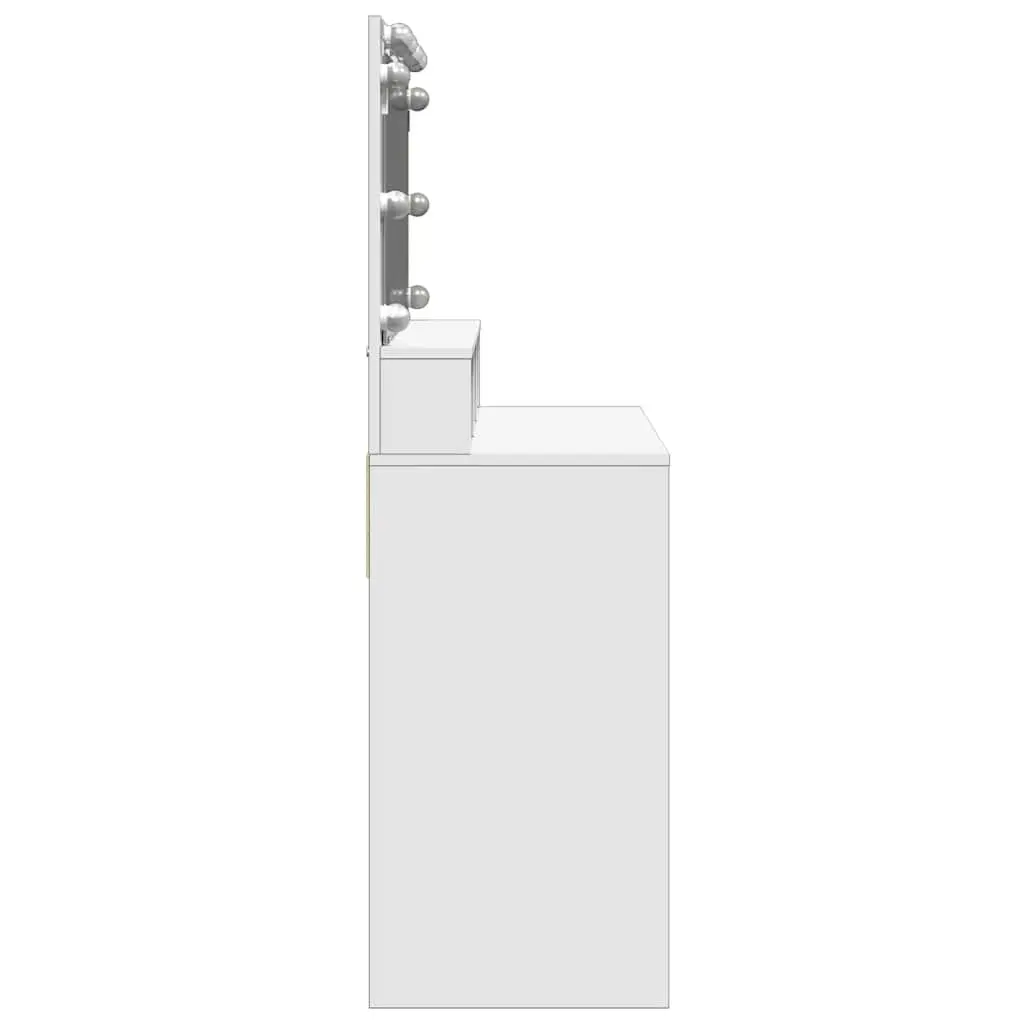 Dressing Table with LED Mirror White Bedroom Vanity Storage Drawers Compartments