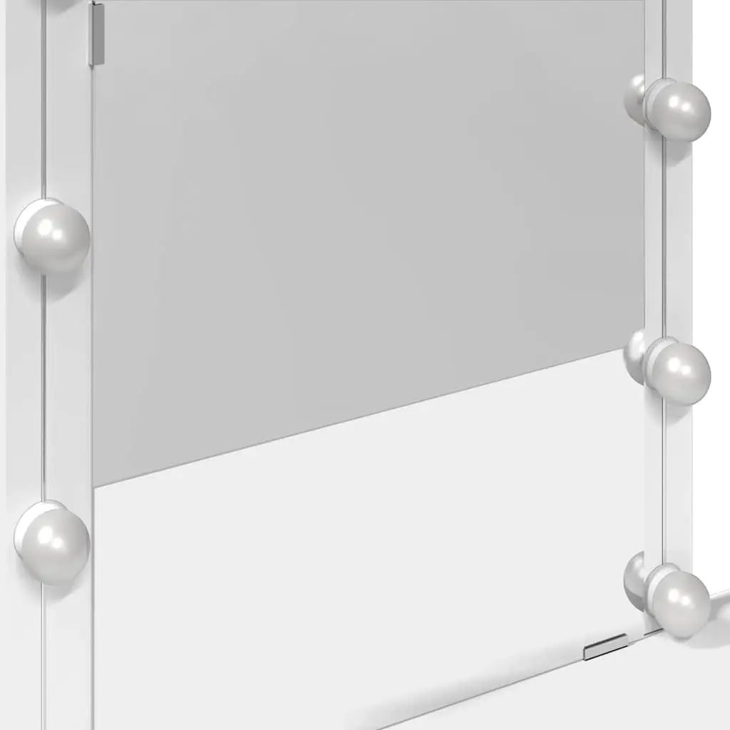 Dressing Table with LED Mirror 2 Drawers Bedroom Vanity Makeup Desk White