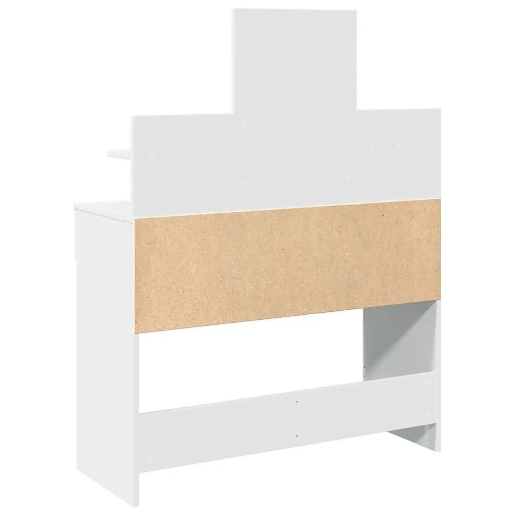 Bedroom Dressing Table with LED Mirror White Vanity Makeup Desk Storage Drawers