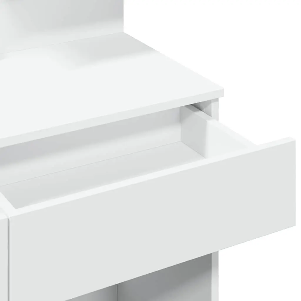 Bedroom Dressing Table with LED Mirror White Vanity Makeup Desk Storage Drawers