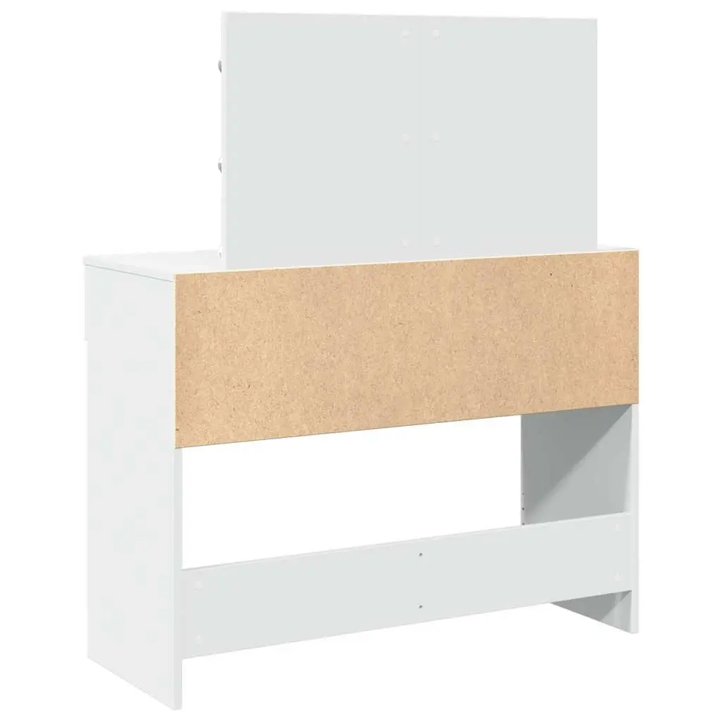 Dressing Table with LED Mirror White Bedroom Vanity 2 Drawers Storage Desk