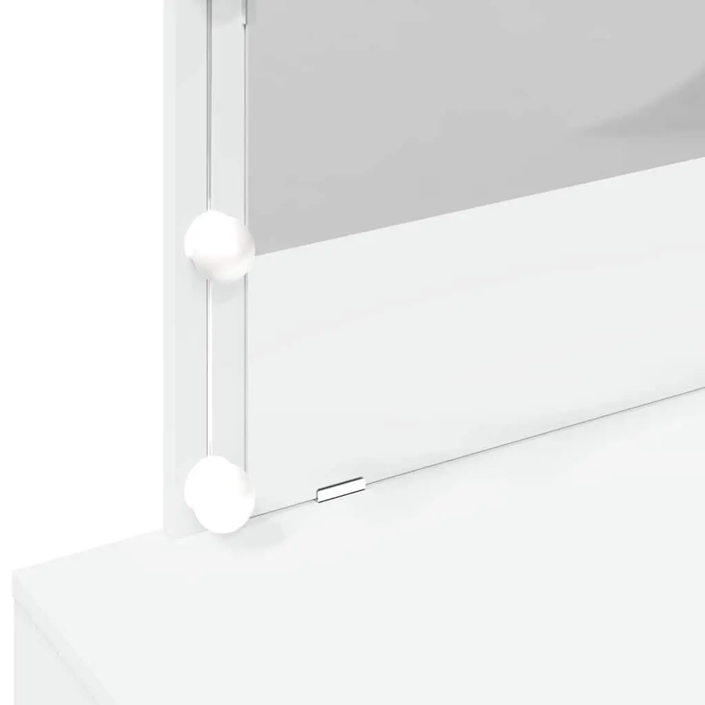 Dressing Table with LED Mirror White Bedroom Vanity 2 Drawers Storage Desk