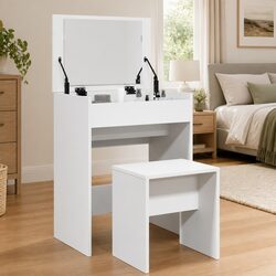 Specifications of White Dressing Table with Stool and Mirror